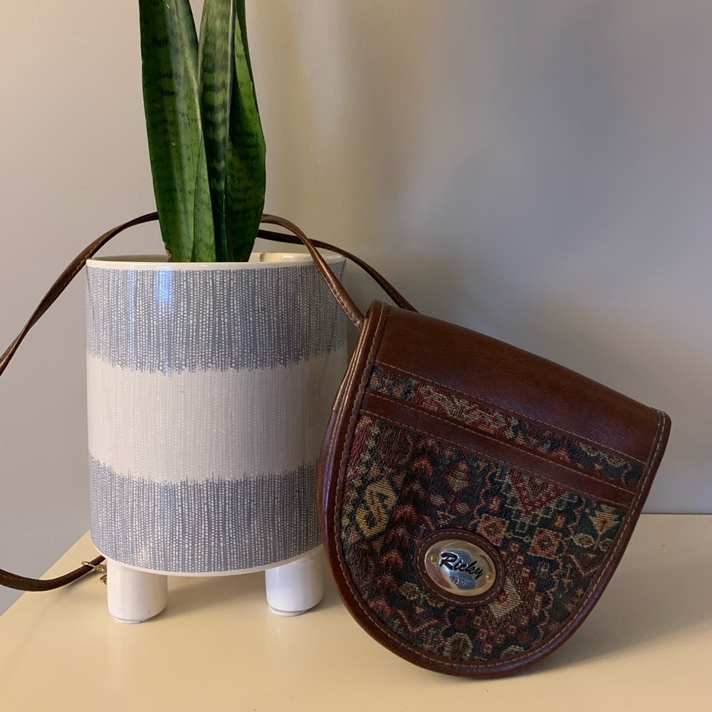 Vintage Brown Leather Crossbody Bag